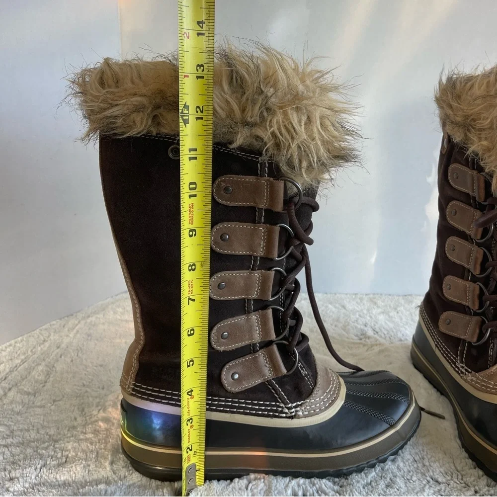 Sorel Joan Of Arctic 1540 Tall Faux Fur Cuff Winter Snow Duck Boots Woman's 8